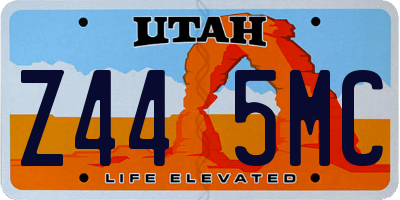 UT license plate Z445MC