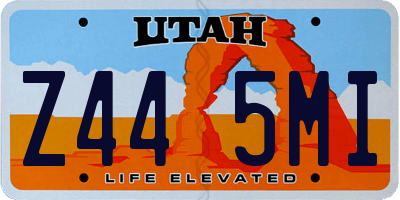UT license plate Z445MI