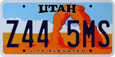 UT license plate Z445MS