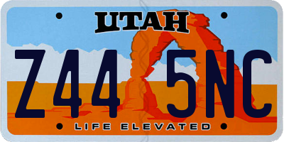 UT license plate Z445NC