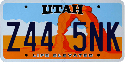 UT license plate Z445NK