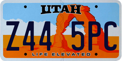 UT license plate Z445PC