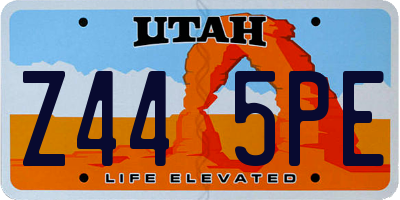 UT license plate Z445PE