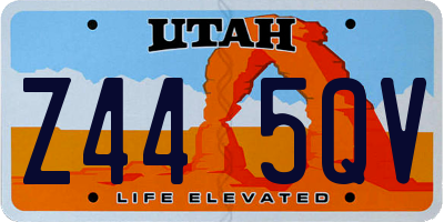 UT license plate Z445QV