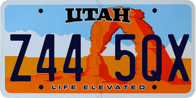 UT license plate Z445QX