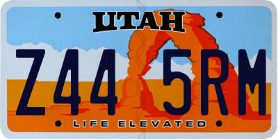 UT license plate Z445RM
