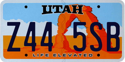 UT license plate Z445SB