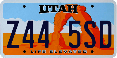 UT license plate Z445SD