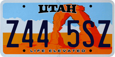 UT license plate Z445SZ