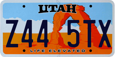 UT license plate Z445TX