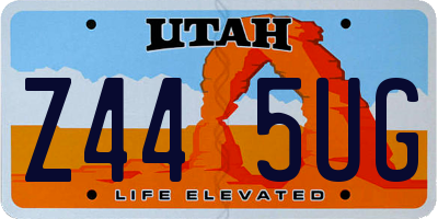 UT license plate Z445UG
