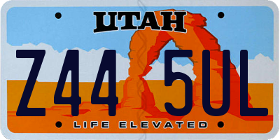 UT license plate Z445UL