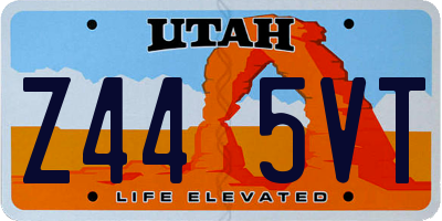UT license plate Z445VT