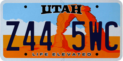 UT license plate Z445WC