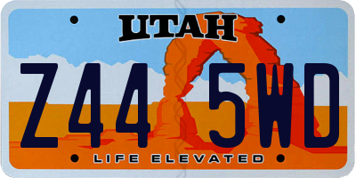 UT license plate Z445WD