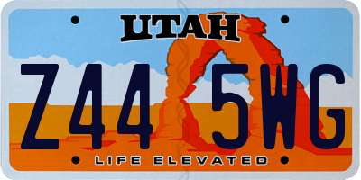 UT license plate Z445WG