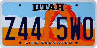 UT license plate Z445WO
