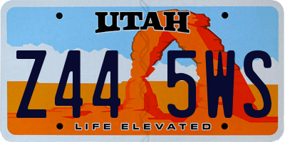 UT license plate Z445WS