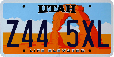 UT license plate Z445XL