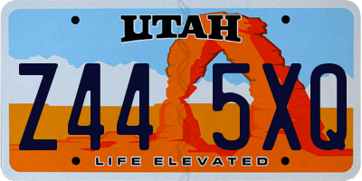 UT license plate Z445XQ