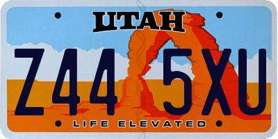 UT license plate Z445XU