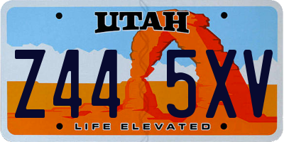 UT license plate Z445XV