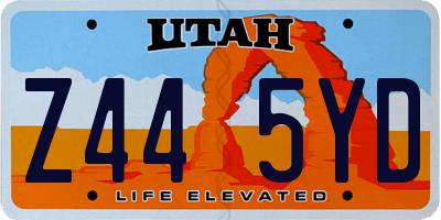 UT license plate Z445YD