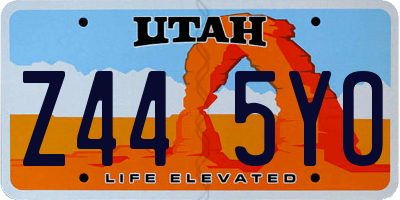 UT license plate Z445YO