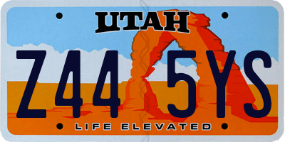 UT license plate Z445YS