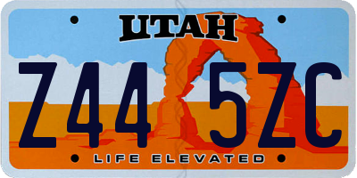 UT license plate Z445ZC