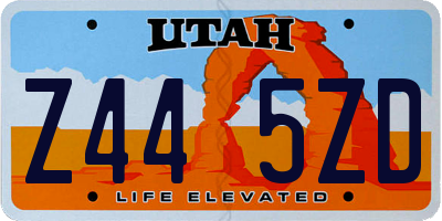 UT license plate Z445ZD
