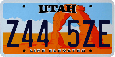UT license plate Z445ZE