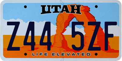 UT license plate Z445ZF