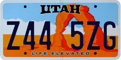 UT license plate Z445ZG