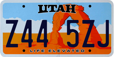 UT license plate Z445ZJ