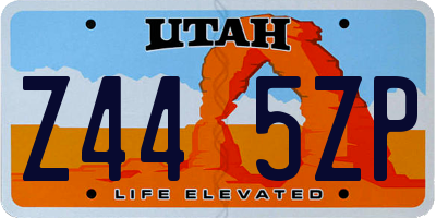 UT license plate Z445ZP