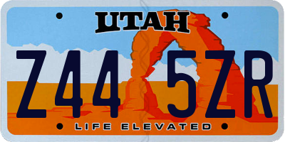 UT license plate Z445ZR