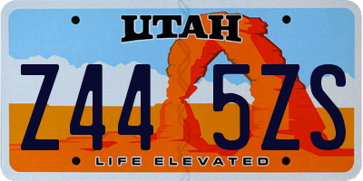 UT license plate Z445ZS