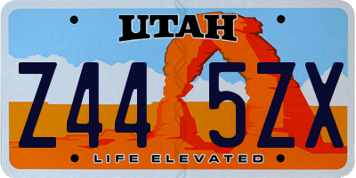UT license plate Z445ZX
