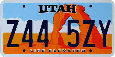 UT license plate Z445ZY