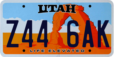 UT license plate Z446AK