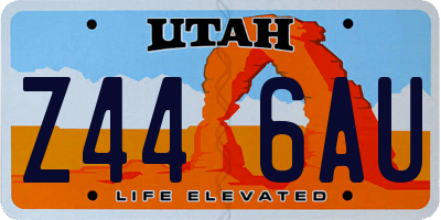 UT license plate Z446AU