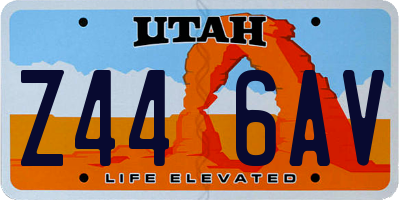 UT license plate Z446AV