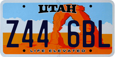 UT license plate Z446BL