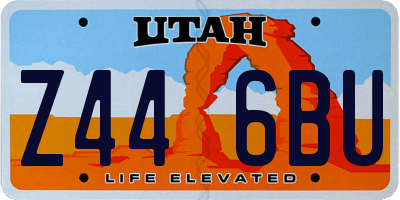 UT license plate Z446BU