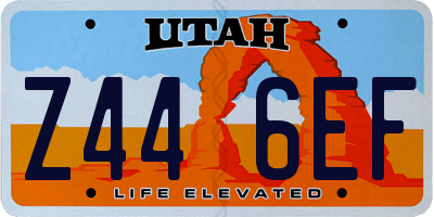 UT license plate Z446EF