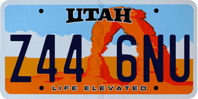 UT license plate Z446NU
