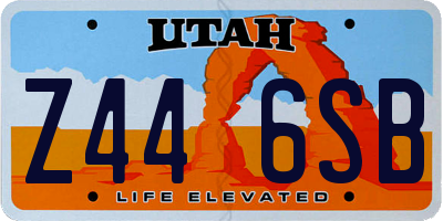 UT license plate Z446SB
