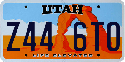 UT license plate Z446TO