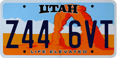 UT license plate Z446VT